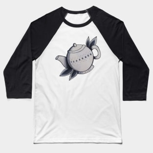 Teapot with Tea Leaves Baseball T-Shirt